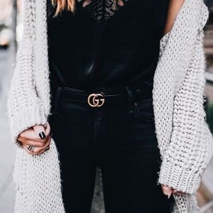 thin black gucci belt